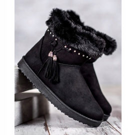 SHELOVET Mukluki mit Kristallen schwarz 1