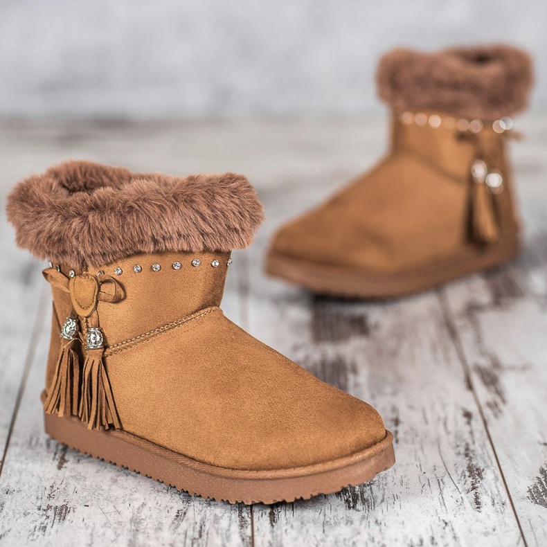 SHELOVET Mukluki mit Kristallen braun 2