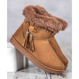 SHELOVET Mukluki mit Kristallen braun 1