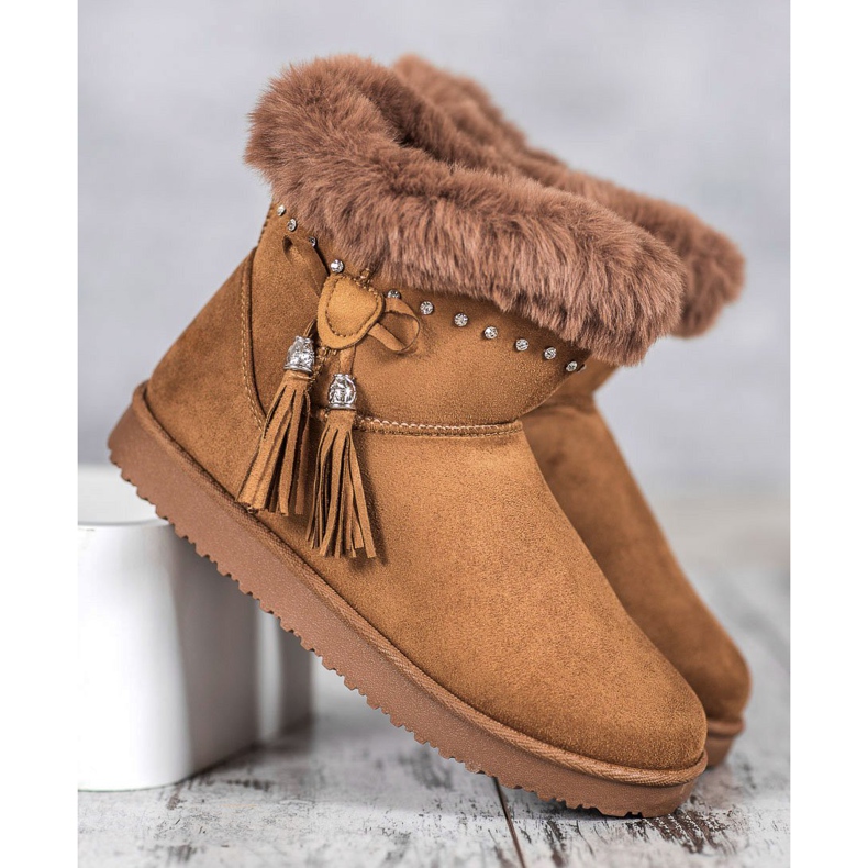 SHELOVET Mukluki mit Kristallen braun 1