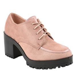 Rosa Stiefel auf dem Pfosten massiven HQ651 1