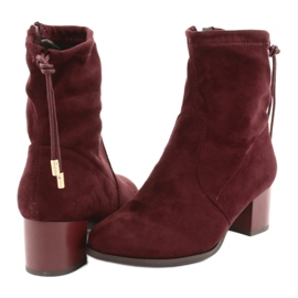 M.Daszyński Wildleder Stiefel mit hohen Absätzen Daszyński SA58 rot mehrfarbig 4