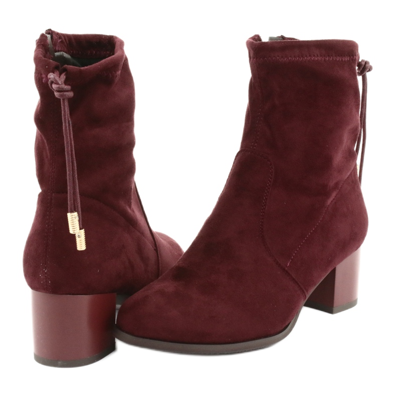 M.Daszyński Wildleder Stiefel mit hohen Absätzen Daszyński SA58 rot mehrfarbig 4