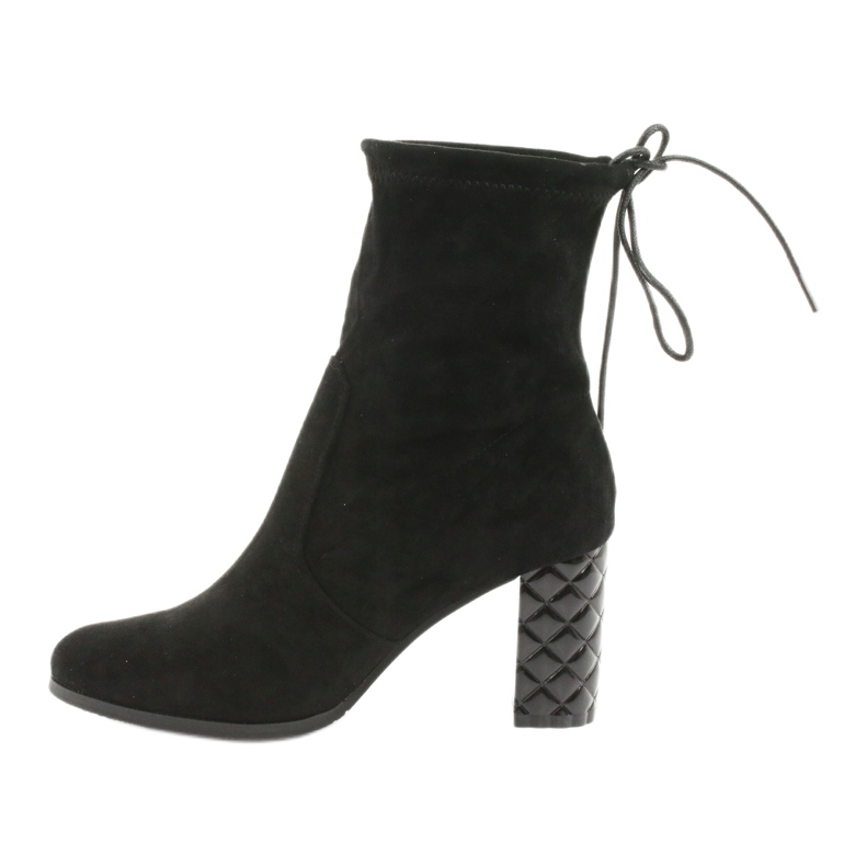 M.Daszyński Wildlederstiefeletten mit dekorativem Absatz Daszyński 154 schwarz 2