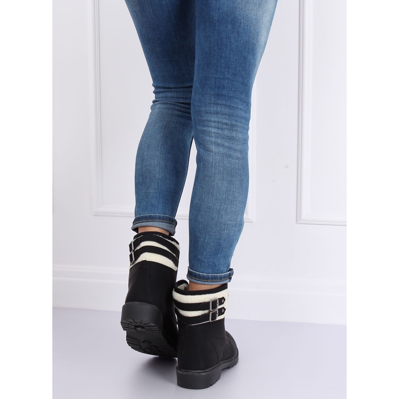 Schwarze isolierte Holzstiefel für Damen 1120-PA Black 2