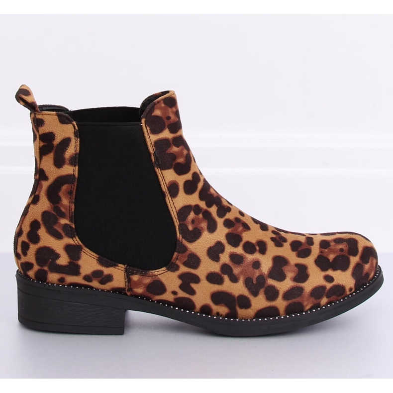Damen Chelsea Boots mit Leopardenmuster 7390-PA Leopard braun 1