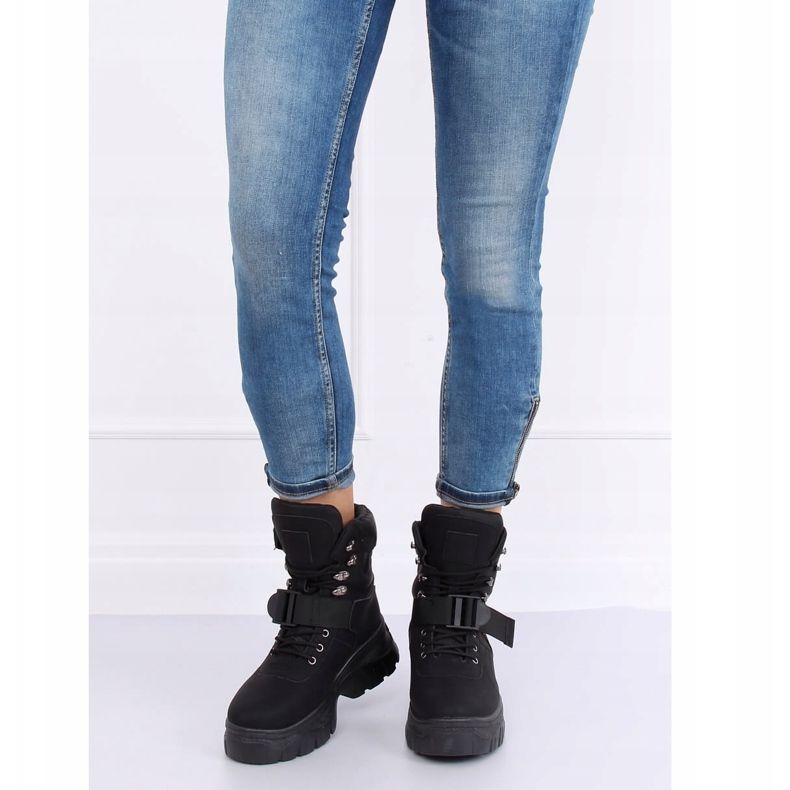 Schwarz HE117P Schwarze Schuhe 1