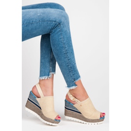 Vices Keilsandalen aus Textil mit Muster braun 1