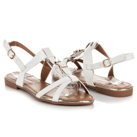 Pezzano Flache Sandalen mit Regulierung weiß 1