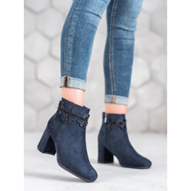 Kylie Stiefel aus Wildleder in Marineblau 1