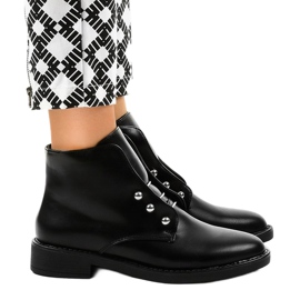 Flache Stiefel für Damen in Schwarz YF0535 1