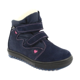 Stiefel mit Membran Ren But 3346 Klettverschluss marineblau rosa 1