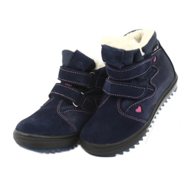 Stiefel mit Membran Ren But 3346 Klettverschluss marineblau rosa 3