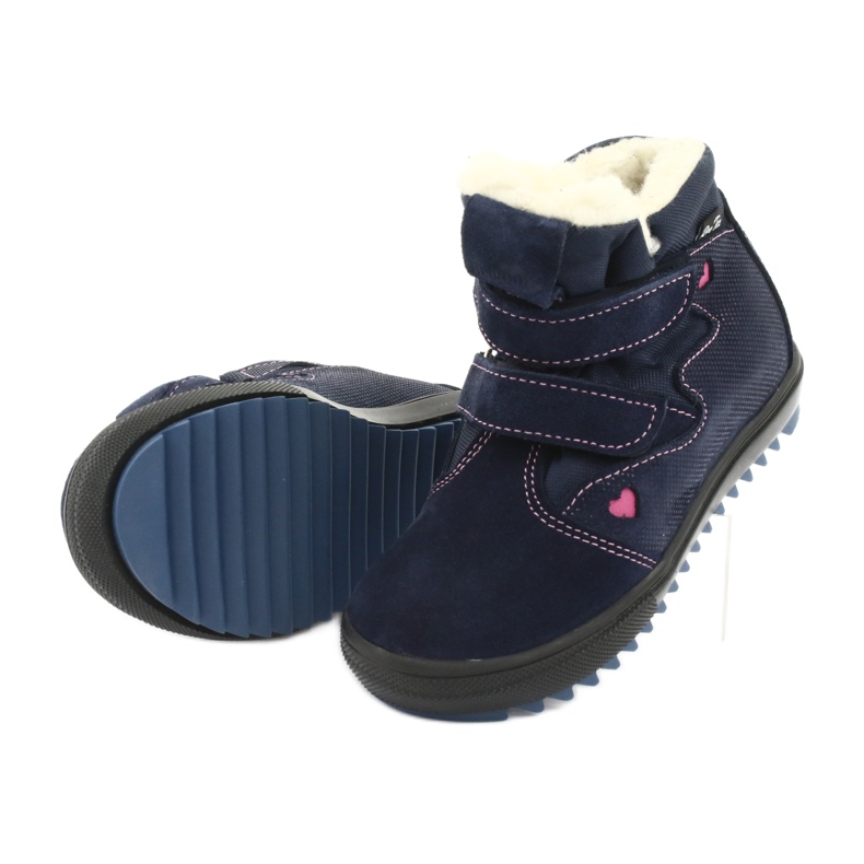 Stiefel mit Membran Ren But 3346 Klettverschluss navy blau rosa 5