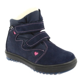 Ren But Stiefel mit einer 1541 Klettmembran navy blau rosa 1
