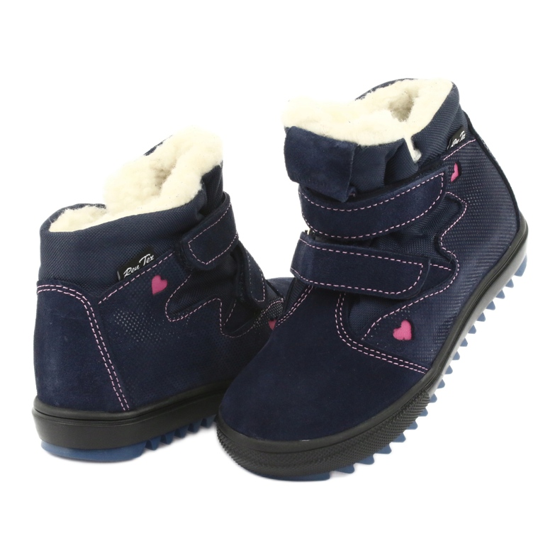 Ren But Stiefel mit einer 1541 Klettmembran navy blau rosa 4