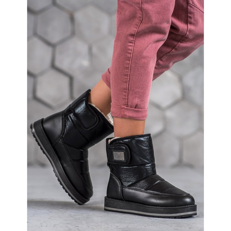 SHELOVET Schneestiefel mit Glitzer schwarz 2