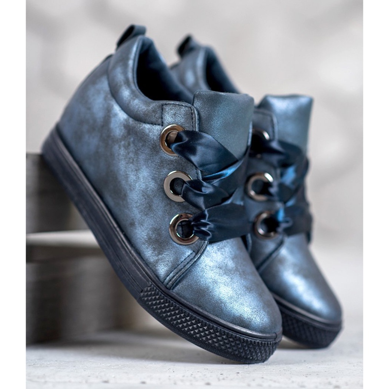 New Tlck Schuhe mit einem Band gebunden blau 1