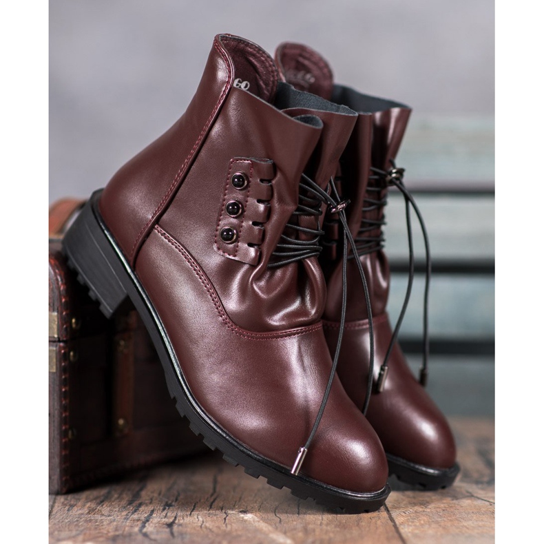 Groto Gogo Stiefel mit geripptem rot 1