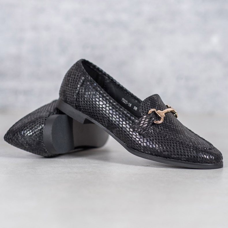 VICES Loafer mit Schlangenmuster schwarz 1
