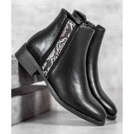 Filippo Modische Stiefel mit Schlangenprint schwarz 1
