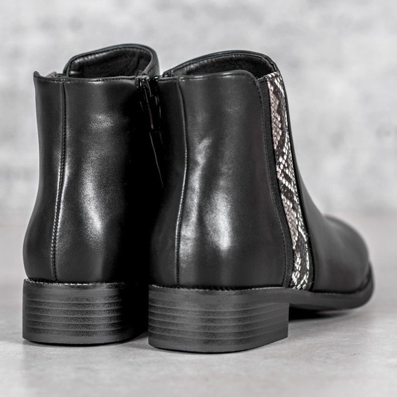 Filippo Modische Stiefel mit Schlangenprint schwarz 2