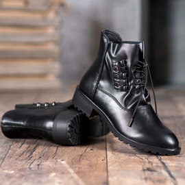 Groto Gogo Stiefel mit geripptem schwarz 1