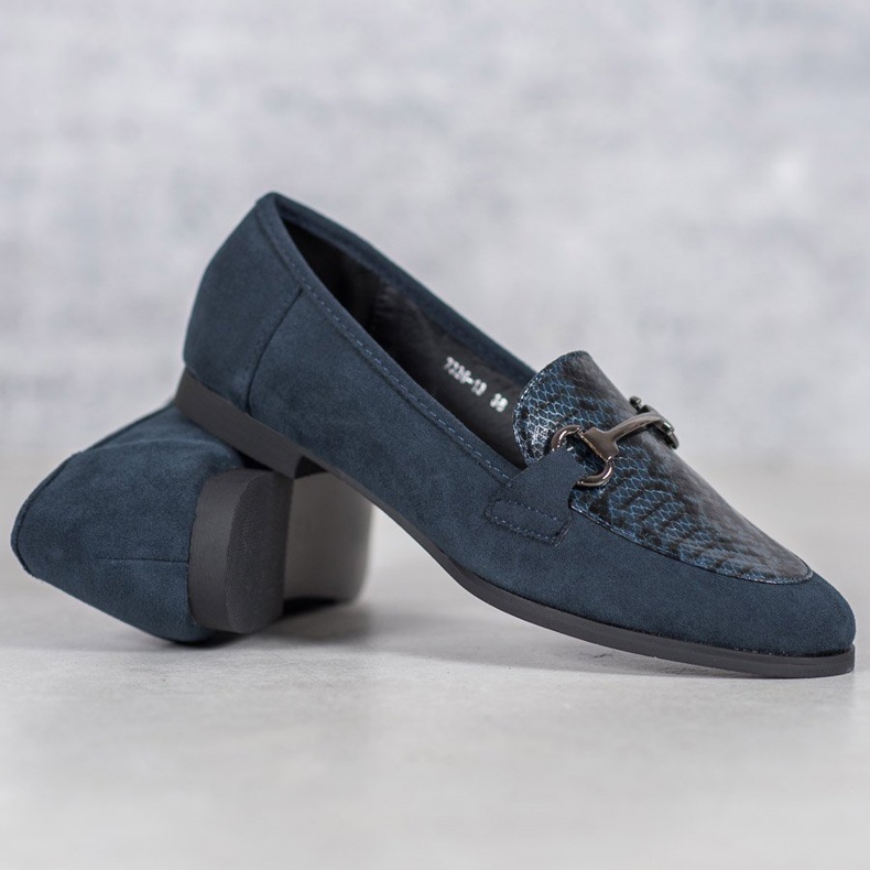 VICES Loafer mit Schlangenmuster blau 1