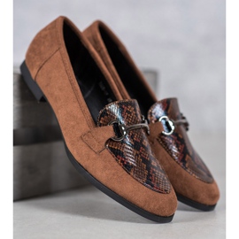 VICES Loafer mit Schlangenmuster braun 1