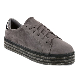 Graue verzierte Damen-Sneakers G280 1