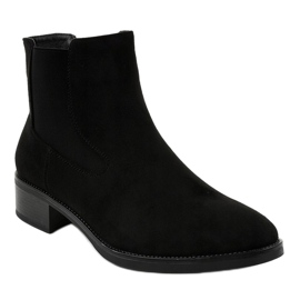 Schwarze flache Stiefel für Damen 1552 1