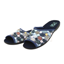 Hausschuhe 3D Adanex marineblaue Kugeln navy blau mehrfarbig 3