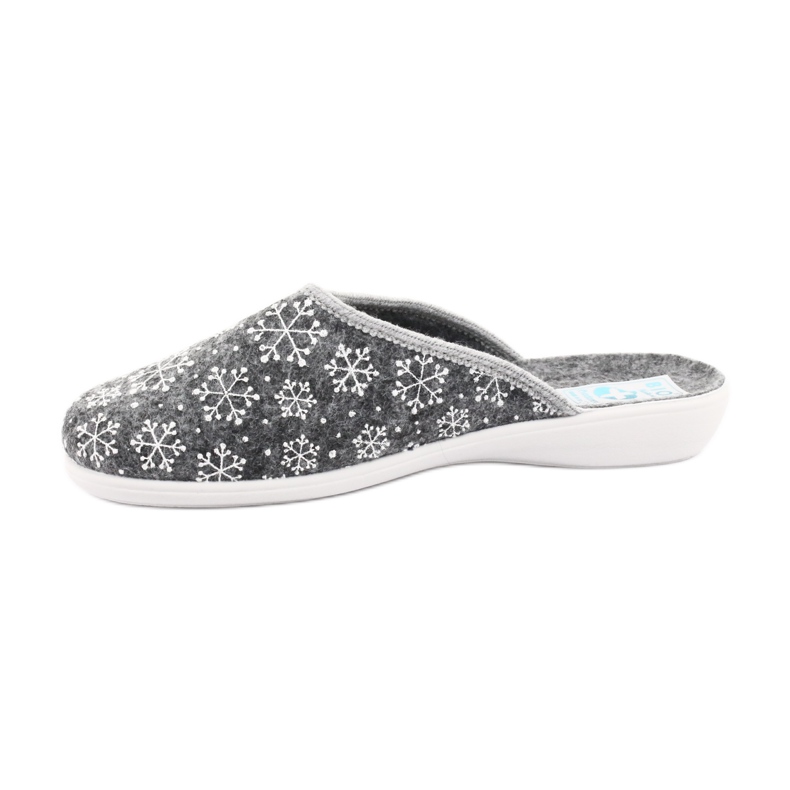 Adanex Filz-Schneeflocken-Hausschuhe 24215 weiß grau 2