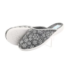Adanex Filz-Schneeflocken-Hausschuhe 24215 weiß grau 4