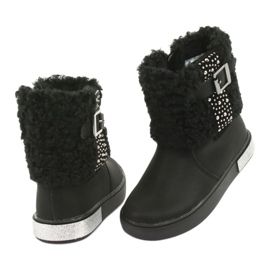 American Club Mädchenstiefel mit Pelz GC35 mit schwarzen Pailletten 4