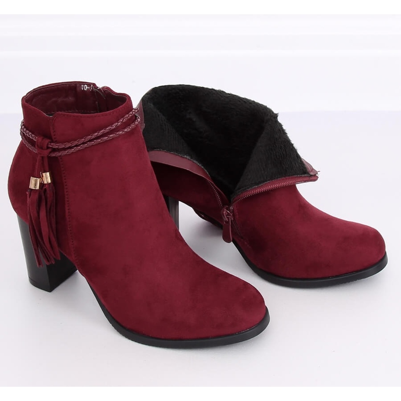 Burgunder Stiefel mit hohen Absätzen VQ-31 Winered rot 2