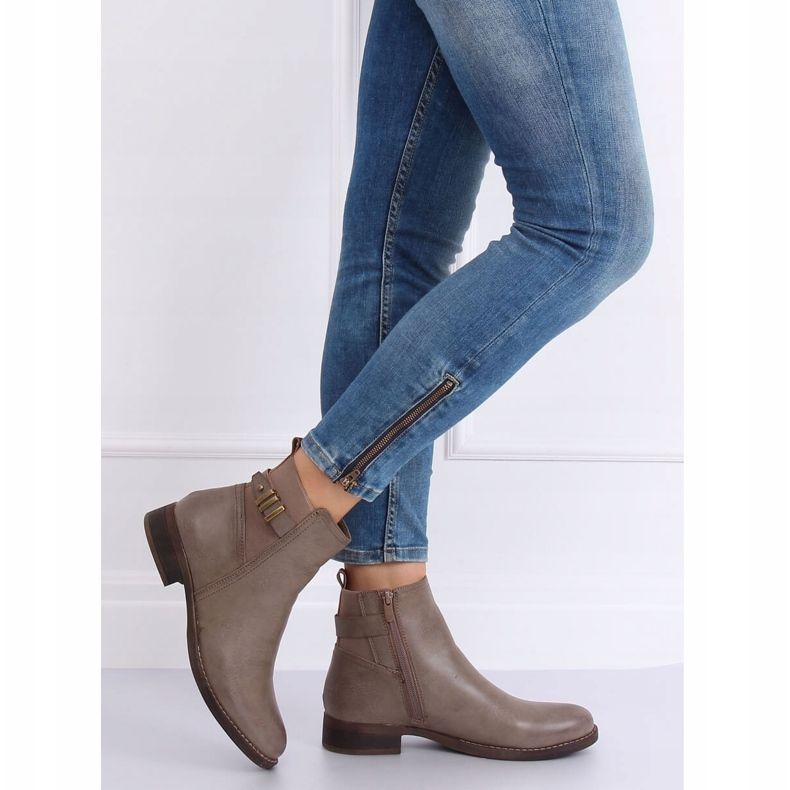 Beige Jodhpurstiefel für Damen 1304 Khaki 1