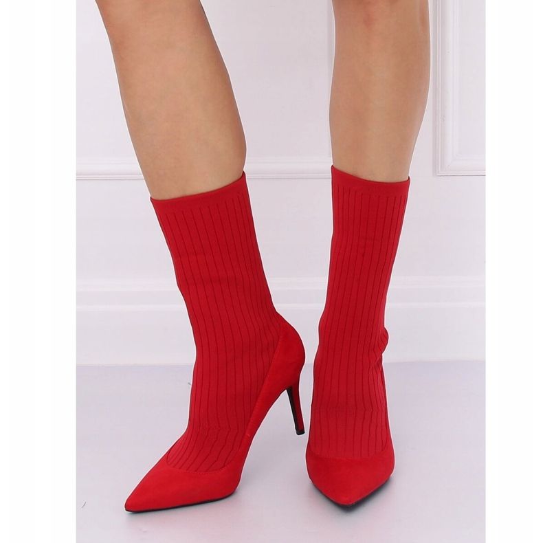 Stiefel mit Sockenoberteil rot T5033 Red 2