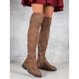 Kylie Stiefel mit flachem Absatz braun 1