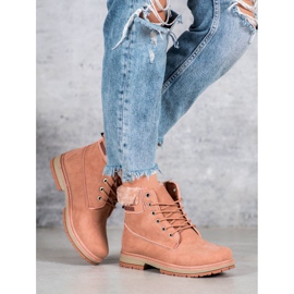 SHELOVET Wanderschuhe mit Fell rosa 2