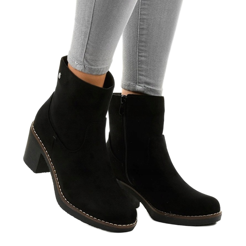 Schwarze Wildleder High Heels 8B852 1