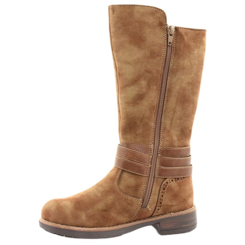 American Club GC31 lange Stiefel mit Strasssteinen braun 2