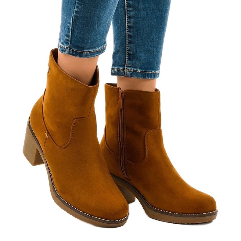 Braune Wildleder High Heels 8B852 1