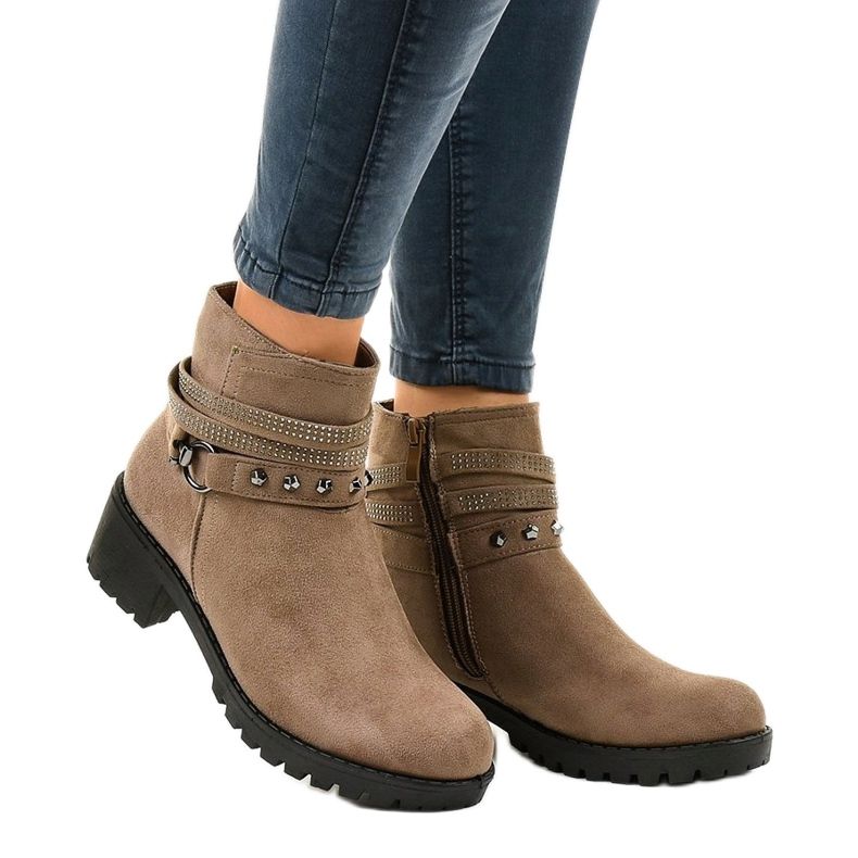 Grüne Stiefel mit hohen Absätzen aus Wildleder L3058-29 mehrfarbig 1