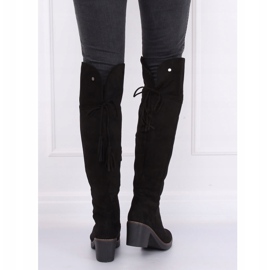 Overknee-Stiefel mit Gummisohle schwarz 8B938 Black 1