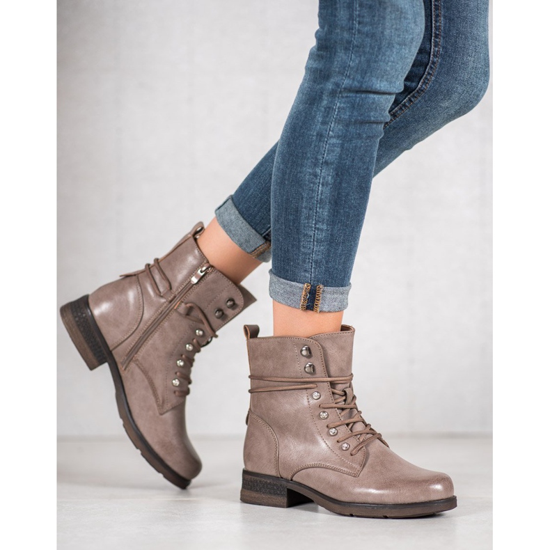 SHELOVET Stiefel aus Ökoleder braun 1