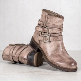 SHELOVET Klassische beige Stiefel 1