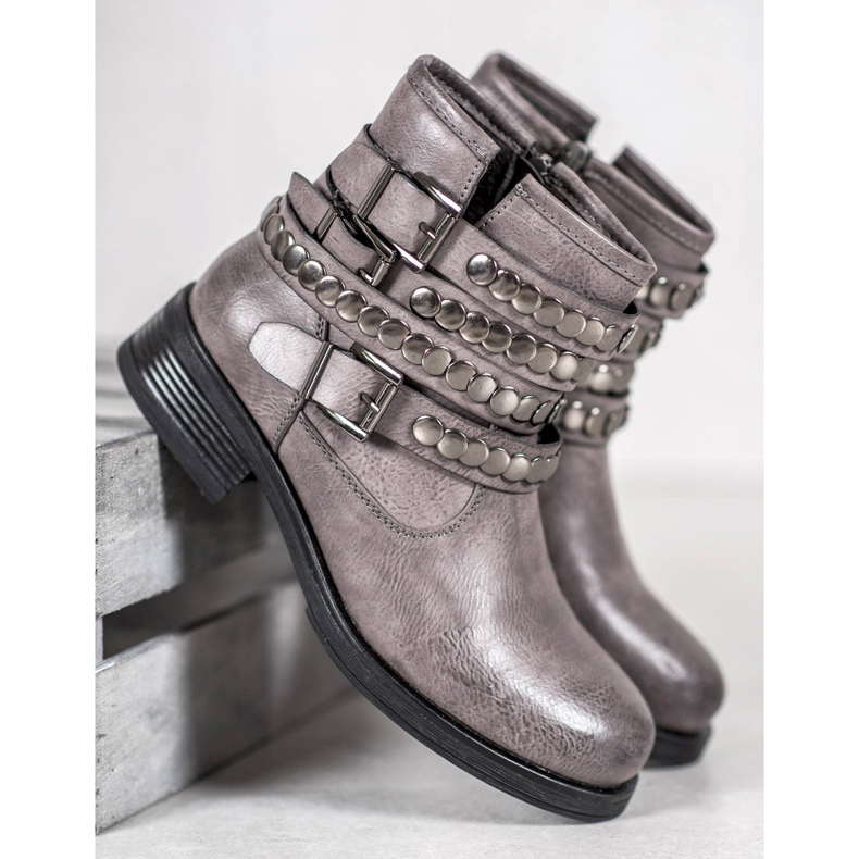 Forever Folie Graue Damenstiefel 1