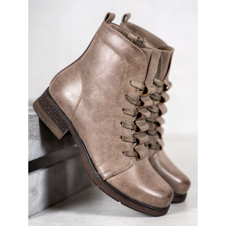 Forever Folie Beige Schnürstiefel 1