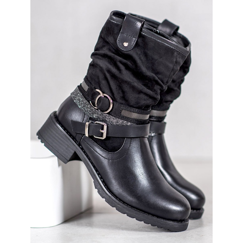 SHELOVET Hohe schwarze Stiefel 2